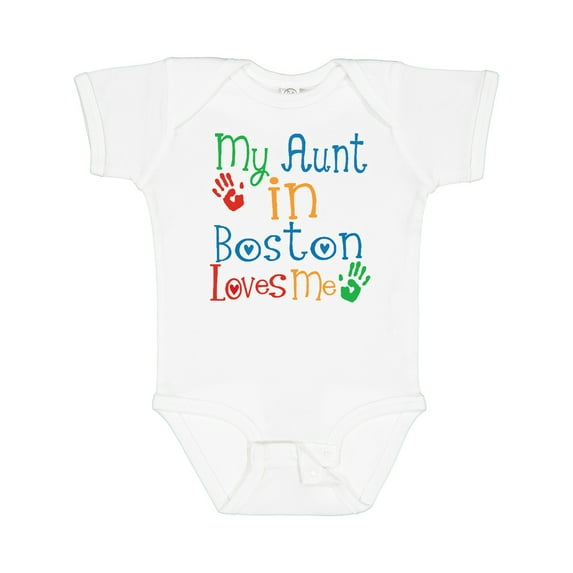 Inktastic My Aunt in Boston Loves Me Boys or Girls Baby Bodysuit