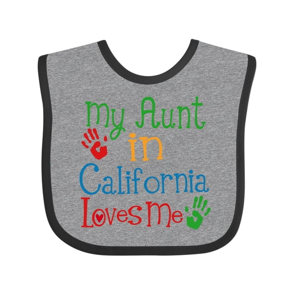 Inktastic My Aunt in California Loves Me Boys or Girls Baby Bib