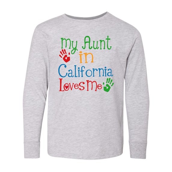 Inktastic My Aunt in California Loves Me Long Sleeve Youth T-Shirt