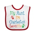 thumbnail image 1 of Inktastic My Aunt in Charleston Loves Me Boys or Girls Baby Bib, 1 of 4