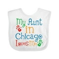 thumbnail image 1 of Inktastic My Aunt in Chicago Loves Me Boys or Girls Baby Bib, 1 of 4