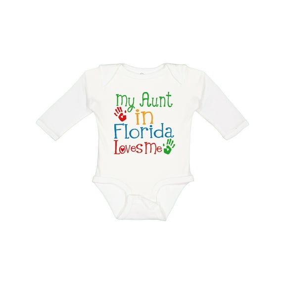 Inktastic My Aunt in Florida Loves Me Boys or Girls Long Sleeve Baby Bodysuit