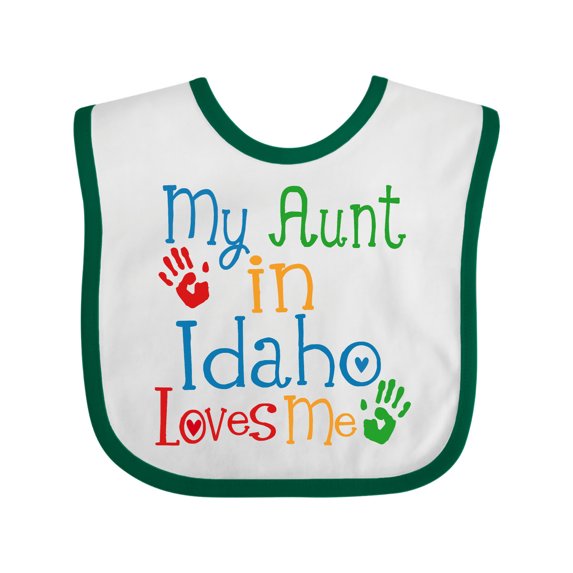 Inktastic My Aunt in Idaho Loves Me Boys or Girls Baby Bib