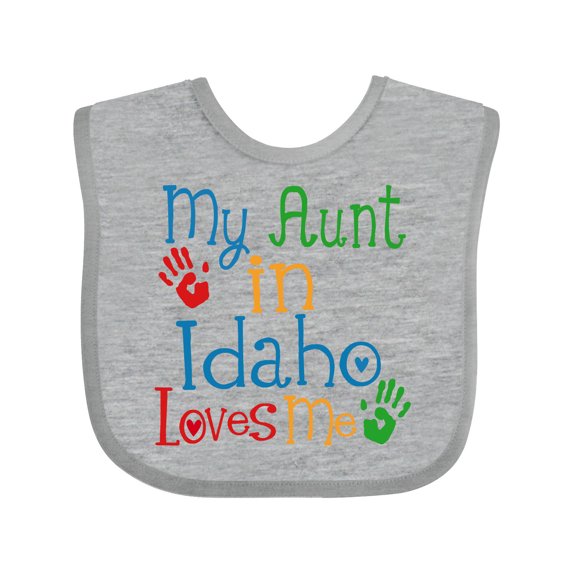 Inktastic My Aunt in Idaho Loves Me Boys or Girls Baby Bib