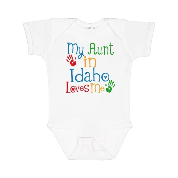 Inktastic My Aunt in Idaho Loves Me Boys or Girls Baby Bodysuit