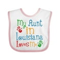 thumbnail image 1 of Inktastic My Aunt in Louisiana Loves Me Boys or Girls Baby Bib, 1 of 4