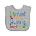 thumbnail image 1 of Inktastic My Aunt in Louisiana Loves Me Boys or Girls Baby Bib, 1 of 4