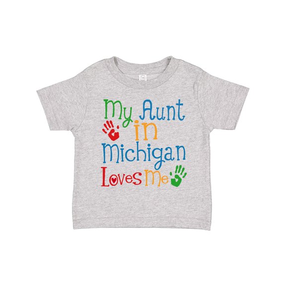 Inktastic My Aunt in Michigan Loves Me Boys or Girls Toddler T-Shirt