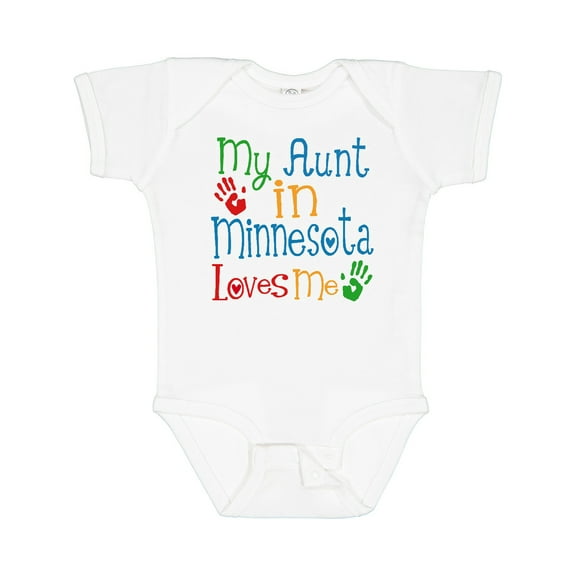 Inktastic My Aunt in Minnesota Loves Me Boys or Girls Baby Bodysuit