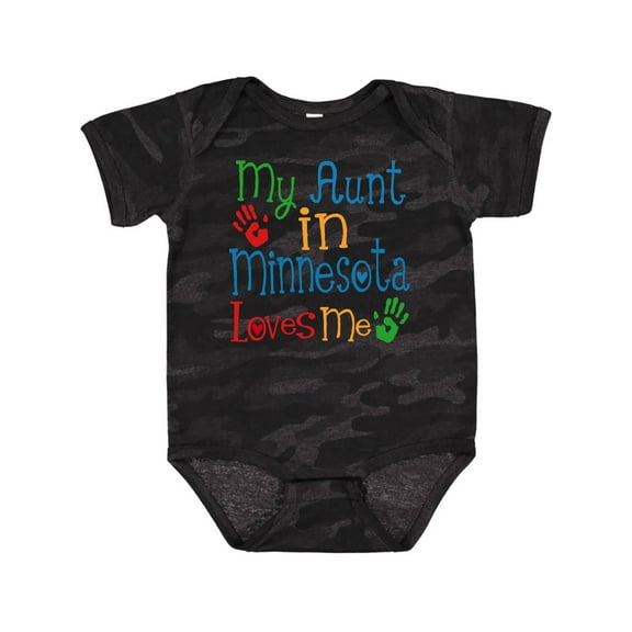 Inktastic My Aunt in Minnesota Loves Me Boys or Girls Baby Bodysuit