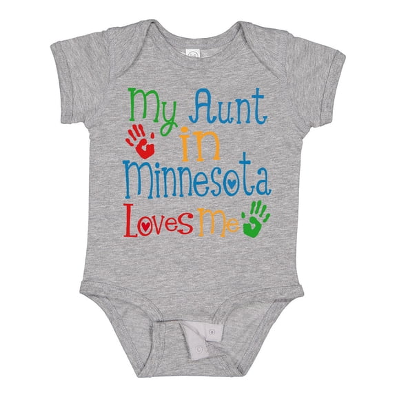 Inktastic My Aunt in Minnesota Loves Me Boys or Girls Baby Bodysuit