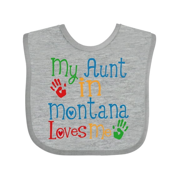 Inktastic My Aunt in Montana Loves Me Boys or Girls Baby Bib