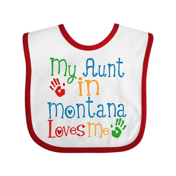Inktastic My Aunt in Montana Loves Me Boys or Girls Baby Bib