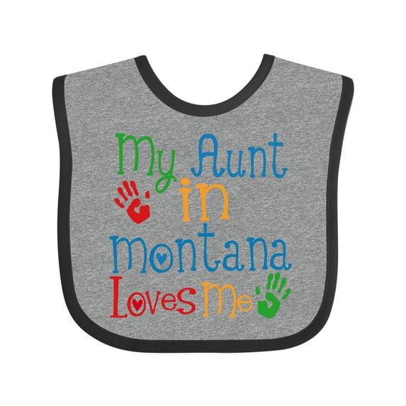Inktastic My Aunt in Montana Loves Me Boys or Girls Baby Bib