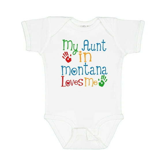 Inktastic My Aunt in Montana Loves Me Boys or Girls Baby Bodysuit