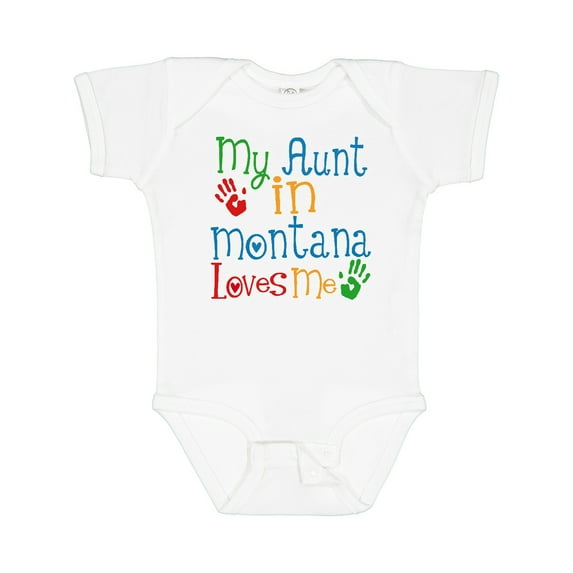 Inktastic My Aunt in Montana Loves Me Boys or Girls Baby Bodysuit