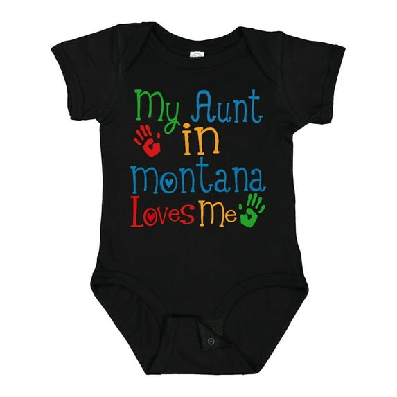 Inktastic My Aunt in Montana Loves Me Boys or Girls Baby Bodysuit