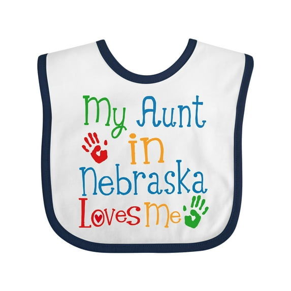 Inktastic My Aunt in Nebraska Loves Me Boys or Girls Baby Bib