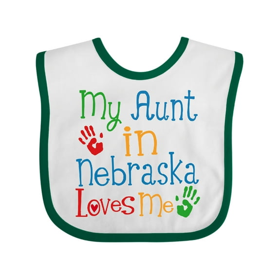Inktastic My Aunt in Nebraska Loves Me Boys or Girls Baby Bib