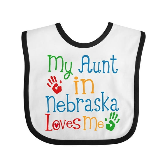 Inktastic My Aunt in Nebraska Loves Me Boys or Girls Baby Bib