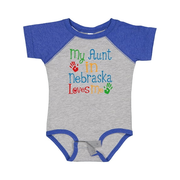 Inktastic My Aunt in Nebraska Loves Me Boys or Girls Baby Bodysuit