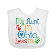 thumbnail image 1 of Inktastic My Aunt in Ohio Loves Me Boys or Girls Baby Bib, 1 of 4