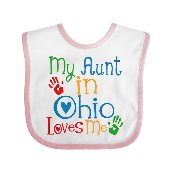 Inktastic My Aunt in Ohio Loves Me Boys or Girls Baby Bib