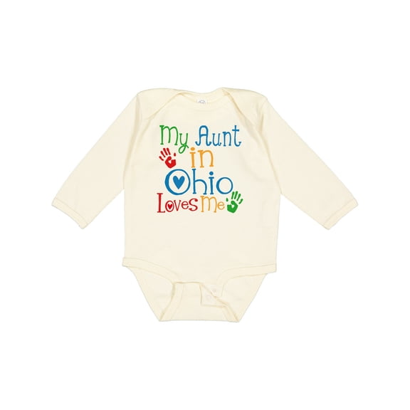 Inktastic My Aunt in Ohio Loves Me Boys or Girls Long Sleeve Baby Bodysuit
