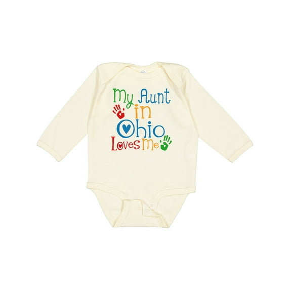 Inktastic My Aunt in Ohio Loves Me Boys or Girls Long Sleeve Baby Bodysuit