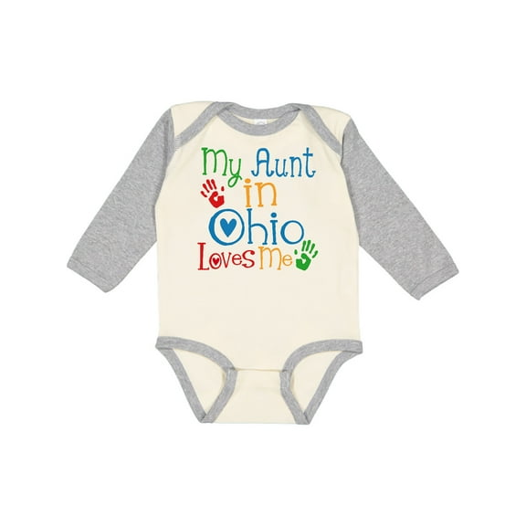 Inktastic My Aunt in Ohio Loves Me Boys or Girls Long Sleeve Baby Bodysuit