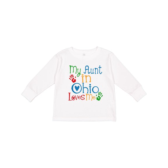 Inktastic My Aunt in Ohio Loves Me Boys or Girls Long Sleeve Toddler T-Shirt
