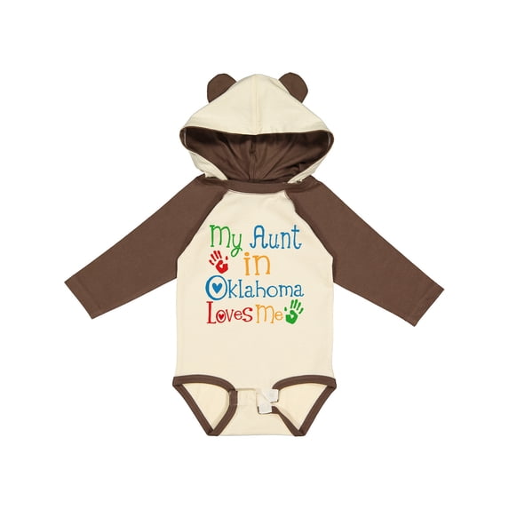 Inktastic My Aunt in Oklahoma Loves Me Boys or Girls Long Sleeve Baby Bodysuit