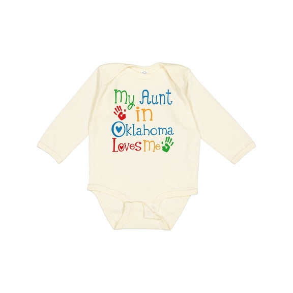 Inktastic My Aunt in Oklahoma Loves Me Boys or Girls Long Sleeve Baby Bodysuit