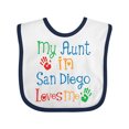thumbnail image 1 of Inktastic My Aunt in San Diego Loves Me Boys or Girls Baby Bib, 1 of 4