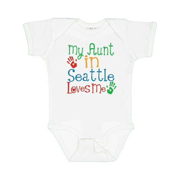 Inktastic My Aunt in Seattle Loves Me Boys or Girls Baby Bodysuit