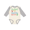 thumbnail image 1 of Inktastic My Aunt in Seattle Loves Me Boys or Girls Long Sleeve Baby Bodysuit, 1 of 5