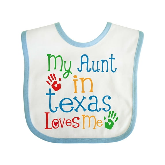 Inktastic My Aunt in Texas Loves Me Boys or Girls Baby Bib