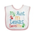 thumbnail image 1 of Inktastic My Aunt in Texas Loves Me Boys or Girls Baby Bib, 1 of 4