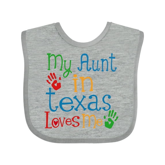 Inktastic My Aunt in Texas Loves Me Boys or Girls Baby Bib