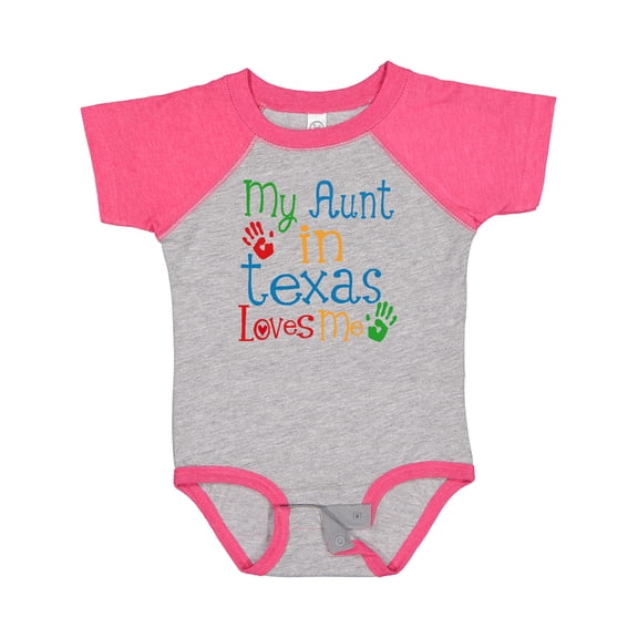 Inktastic My Aunt in Texas Loves Me Boys or Girls Baby Bodysuit
