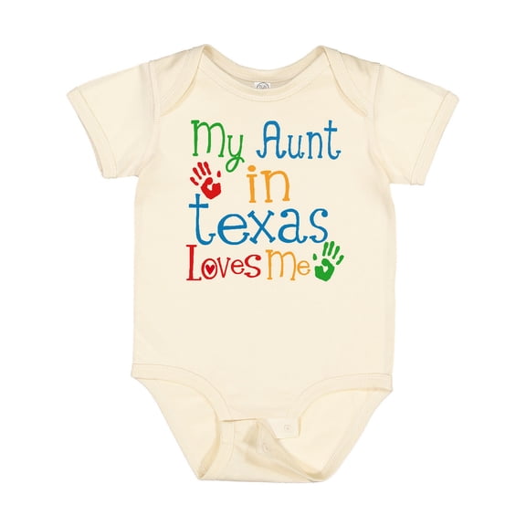 Inktastic My Aunt in Texas Loves Me Boys or Girls Baby Bodysuit