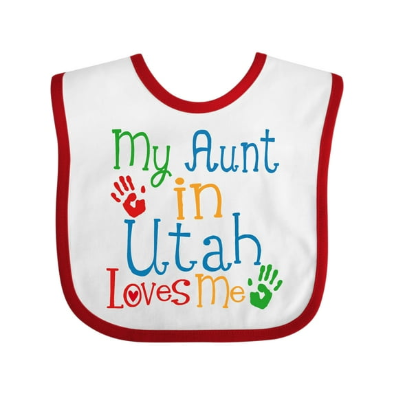 Inktastic My Aunt in Utah Loves Me Boys or Girls Baby Bib