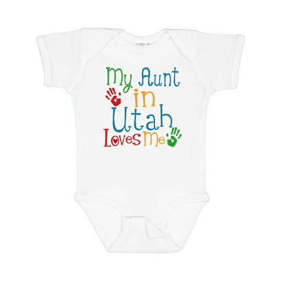 Inktastic My Aunt in Utah Loves Me Boys or Girls Baby Bodysuit