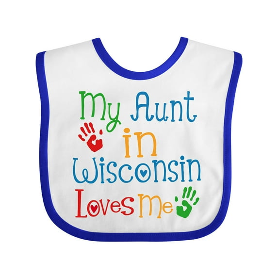Inktastic My Aunt in Wisconsin Loves Me Boys or Girls Baby Bib