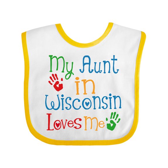 Inktastic My Aunt in Wisconsin Loves Me Boys or Girls Baby Bib