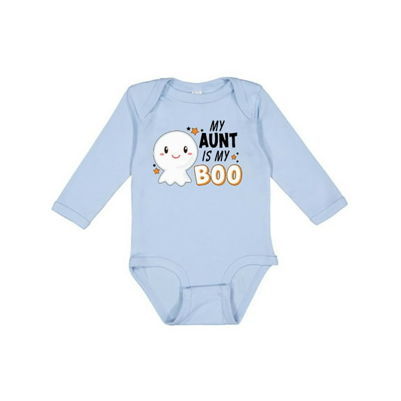 Inktastic My Aunt is My Boo with Cute Ghost Boys or Girls Long Sleeve Baby Bodysuit