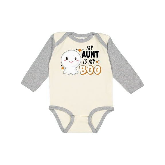 Inktastic My Aunt is My Boo with Cute Ghost Boys or Girls Long Sleeve Baby Bodysuit