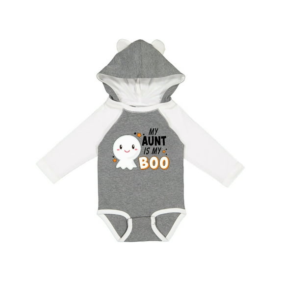 Inktastic My Aunt is My Boo with Cute Ghost Boys or Girls Long Sleeve Baby Bodysuit