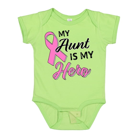 Inktastic My Aunt is My Hero Breast Cancer Awareness Boys or Girls Baby Bodysuit