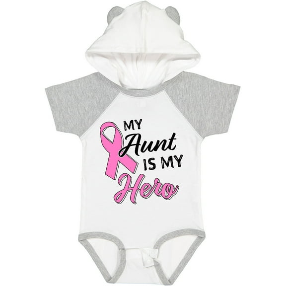 Inktastic My Aunt is My Hero Breast Cancer Awareness Boys or Girls Baby Bodysuit